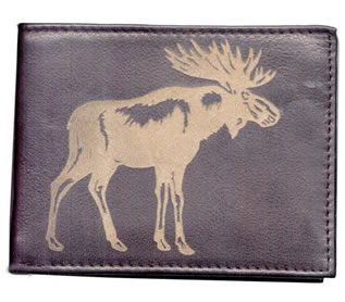 Leather Wallet with Moose